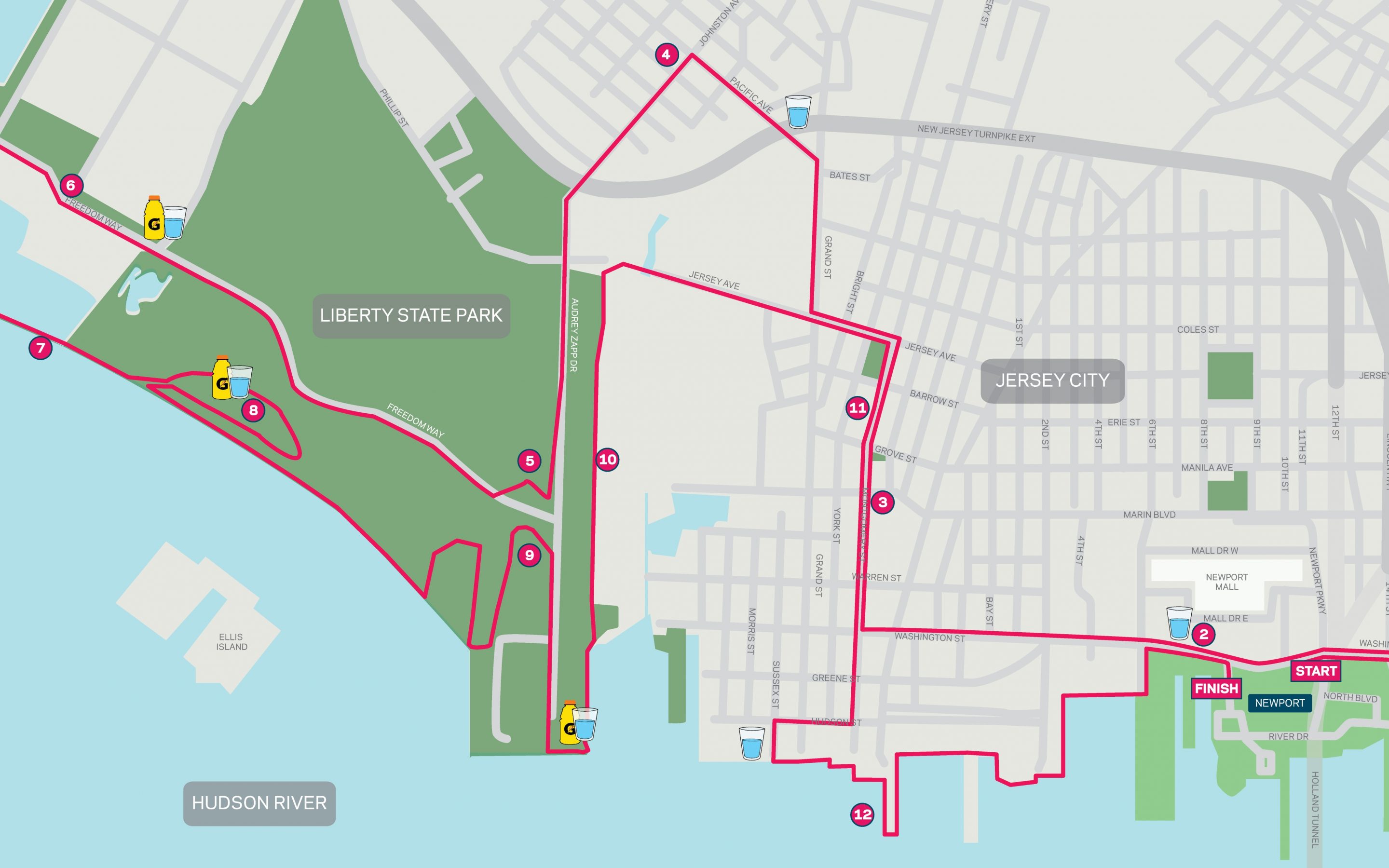 Course Map Newport Liberty Half Marathon